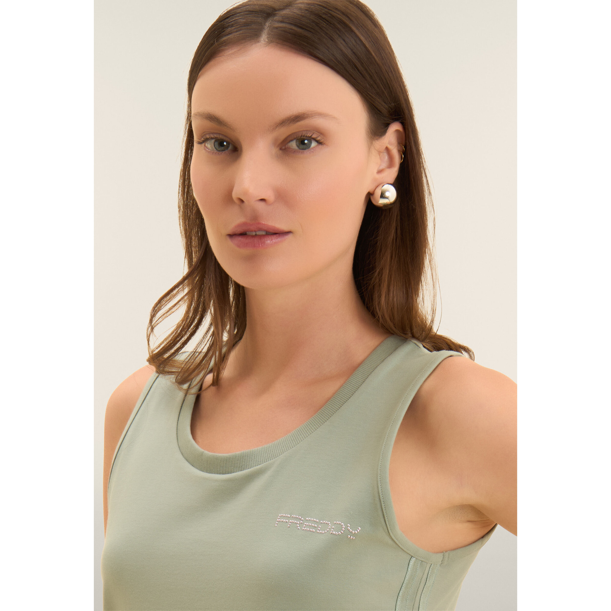 Canotta Regular con Logo FREDDY e Inserti Elastici