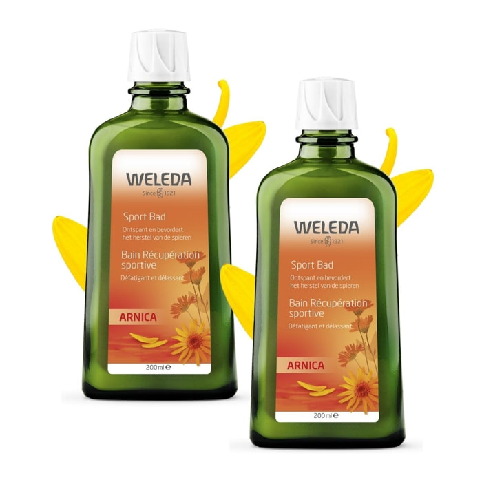 WELEDA - Duo  Bain Récupération sportive à l'Arnica - Défatigant et délassant -  Vegan*- Certifié Natrue**- Flacon 200 ml  x 2