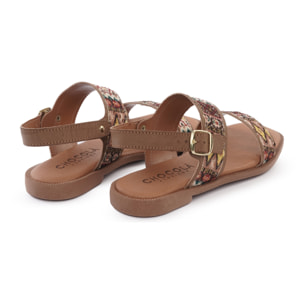 SANDALO FLAT DOPPIA FASCIA BEIGE