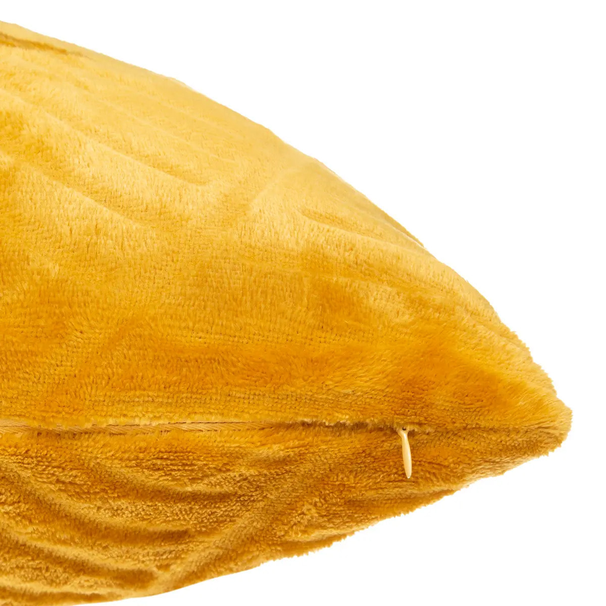 Coussin "Feuilles" - flanelle - jaune ocre - 40x40 cm