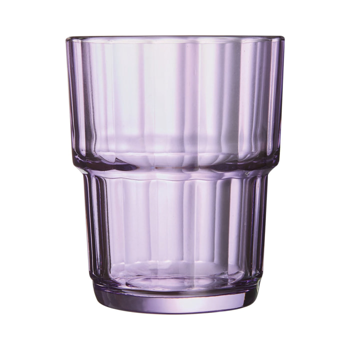 12 vasos de agua 25 cl de vidrio tintado (azul, violeta, verde y amarillo) Sweetie Pie - Luminarc