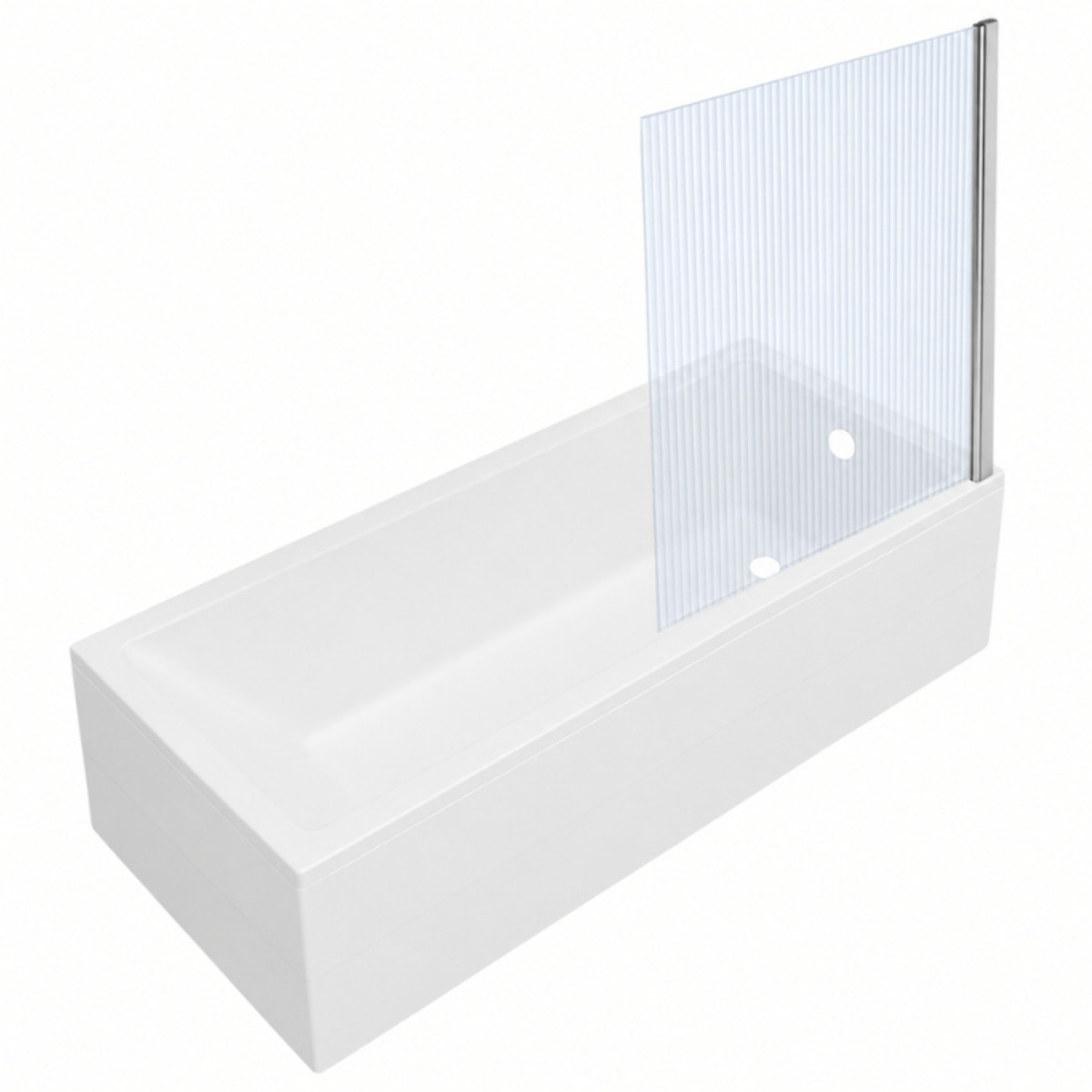 Baignoire rectangulaire Neon 170x75cm + Pare bain droit AURYS Raywall chromé profilé droite