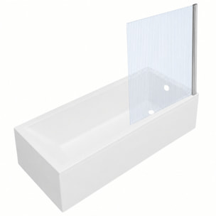 Baignoire rectangulaire Neon 170x75cm + Pare bain droit AURYS Raywall chromé profilé droite