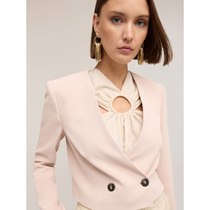 Motivi - Chaqueta spencer de doble botonadura - Rosa cipria