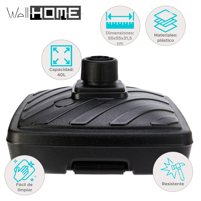 Well home soporte para sombrilla cuadrado capacidad de 40l