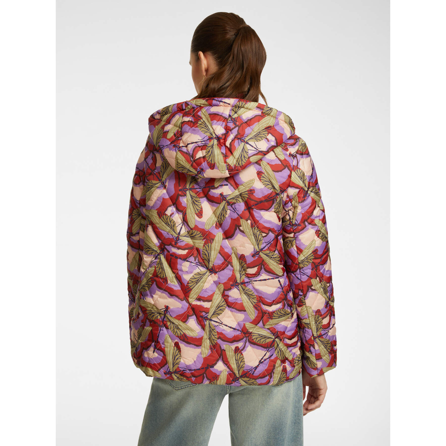 Elena Mirò - Piumino stampato con cappuccio - Arancio