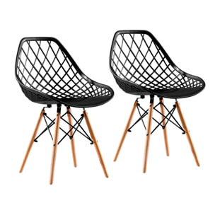 Pack 2 Sillas Estocolmo Grid Negro