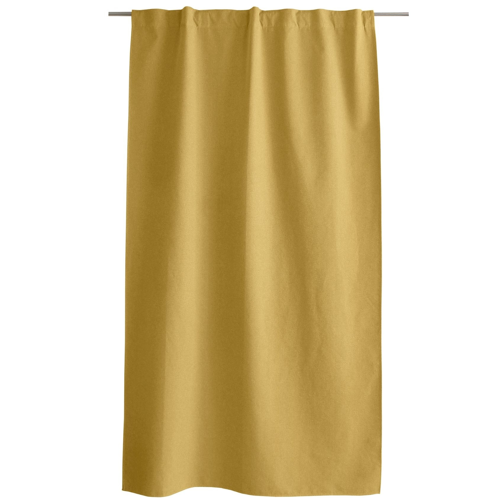 Rideau occultant aspect chambray - Jaune moutarde