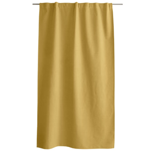 Rideau occultant aspect chambray - Jaune moutarde
