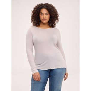 Fiorella Rubino - Maglia second skin in misto cashmere - Beige