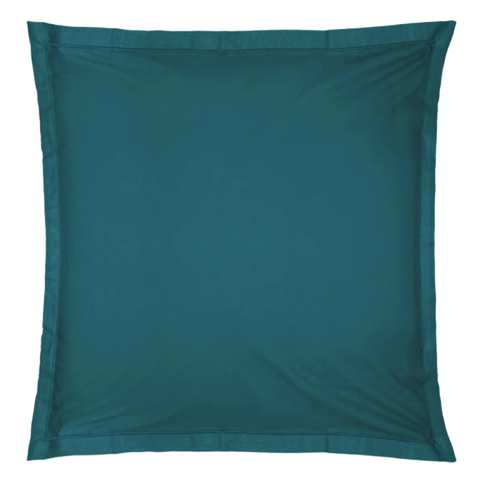 Taie d'oreiller "Carina" en coton bleu canard 63x63cm