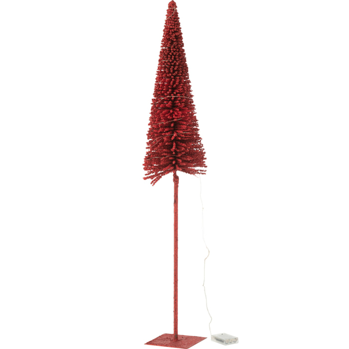 J-Line décoration sapin de Noël - plastique - rouge - large - LED/piles