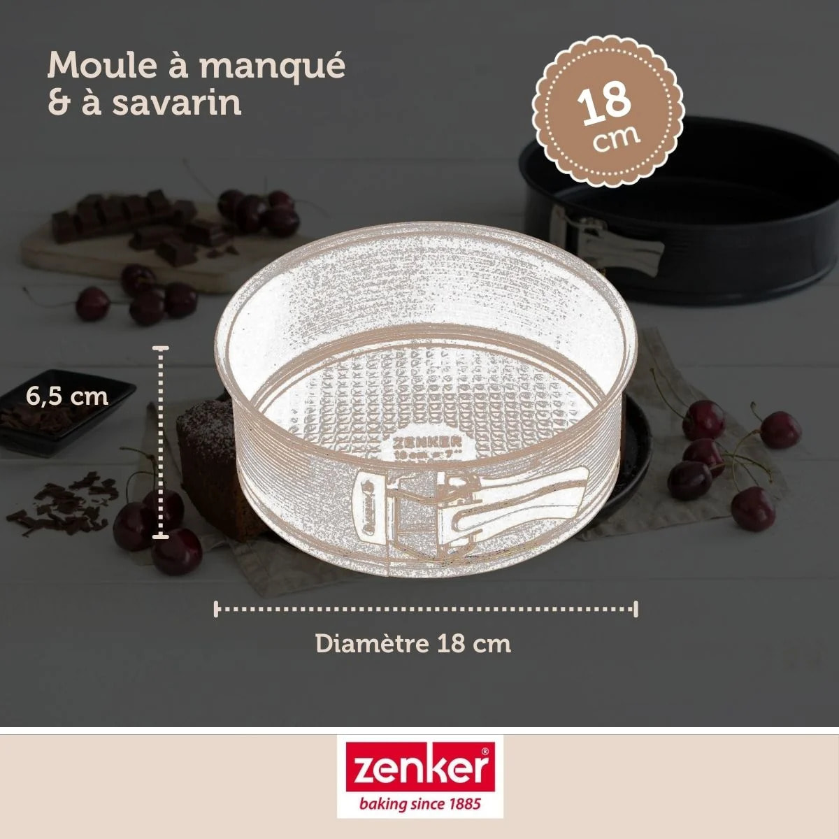 Set pâtisserie avec moule à manqué et à savarin, 2 bols à mixer, verre mesureur et spatule Zenker