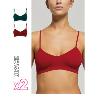 Brassiere seamless con spalline sottili X2