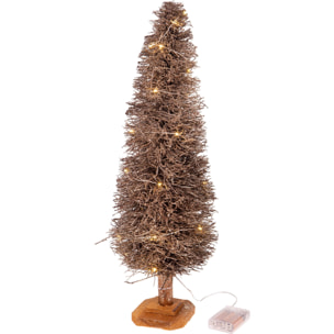 Albero artificiale innevate Slim con 24 Led - Pezzi 1 - Colore Champagne - 21x60Hx12cm - Bianchi Dino