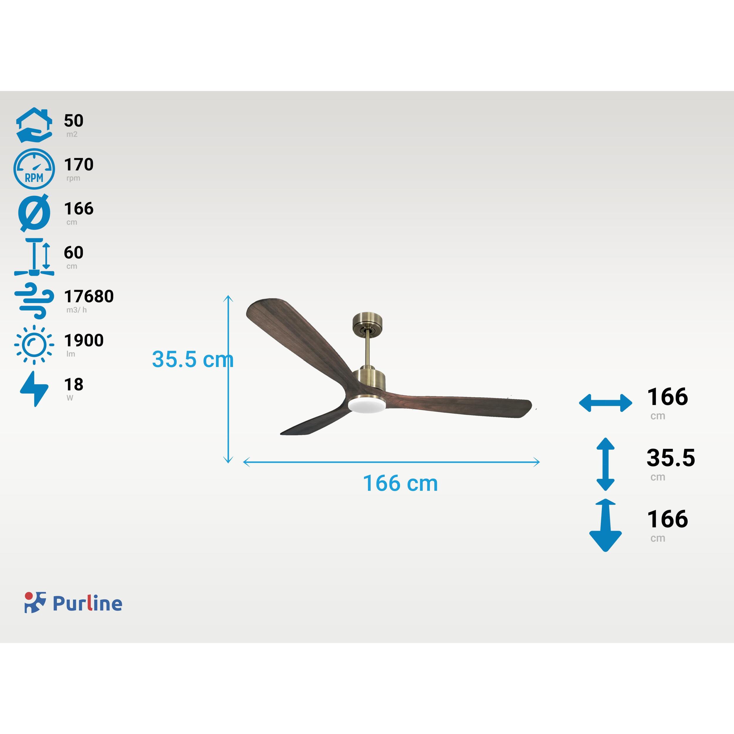 Ventilateur de plafond Réversible  Thermostat Dimmable Wifi Moteur à courant continu Toits en pente Télécommande Lumière à trois tons Mémoire