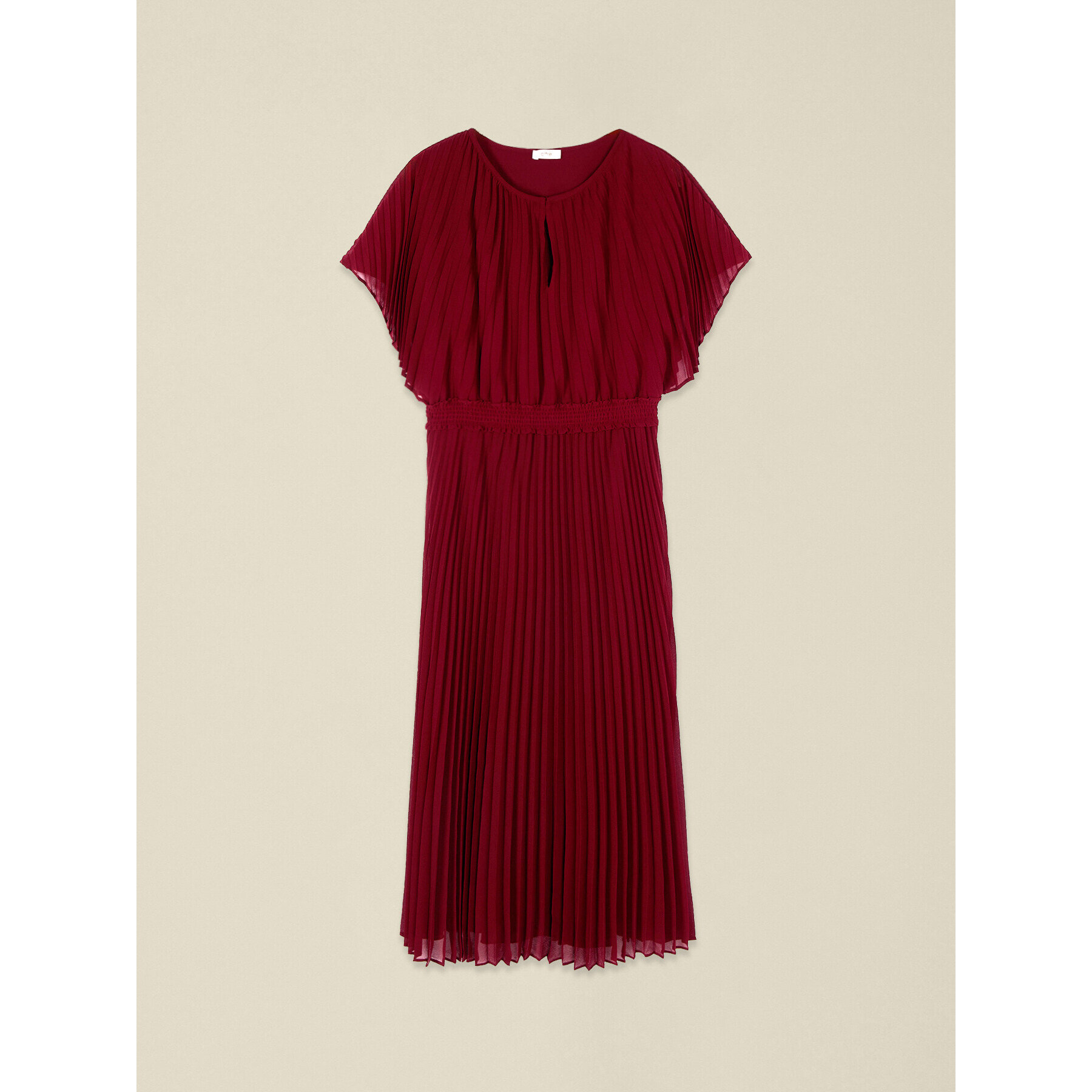 Oltre - Vestito midi in georgette plissé - Bordeaux