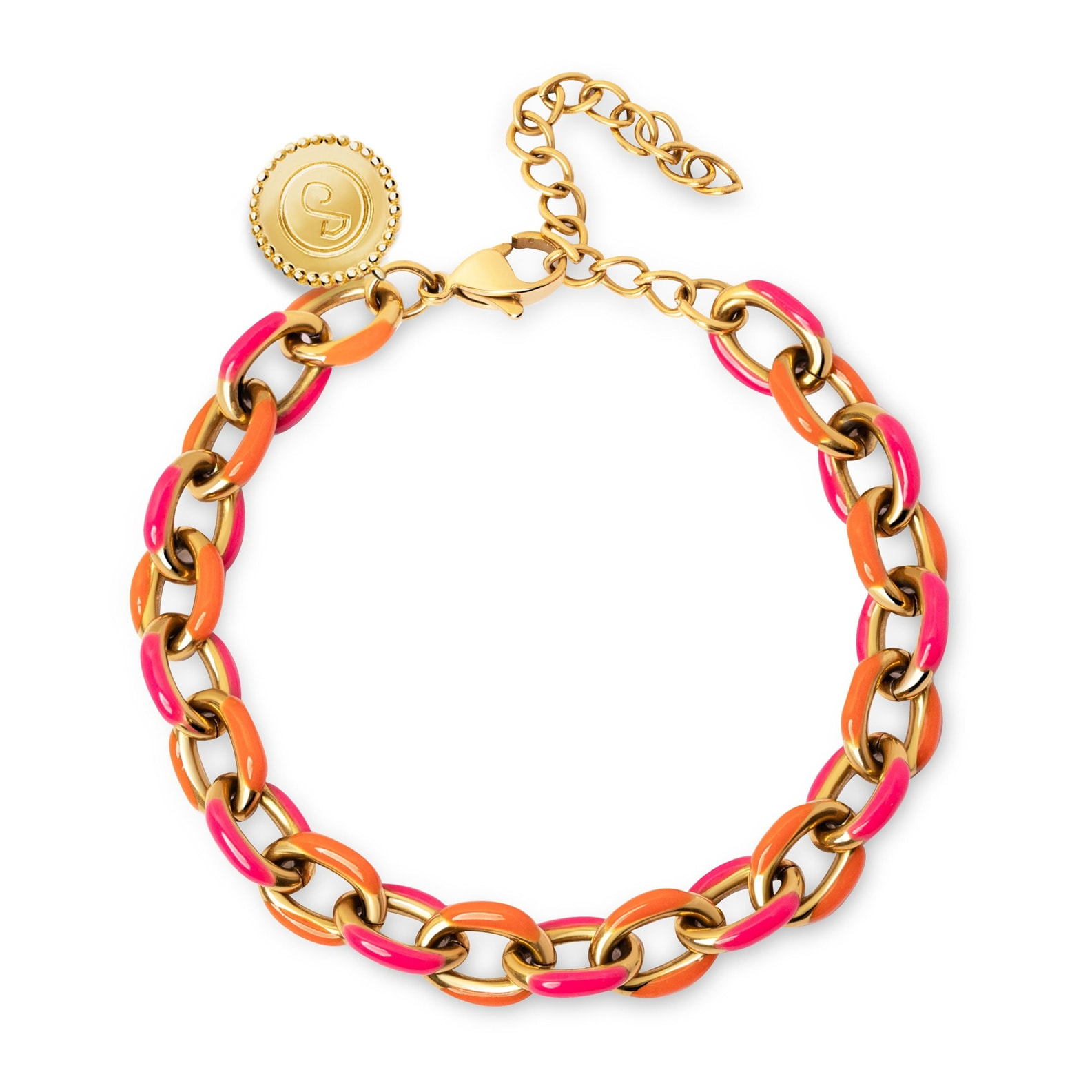 Bracciali Tropical Link in Acciaio Placcato Oro