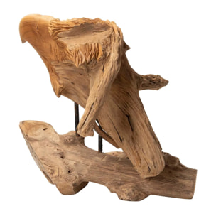 Figura Decorativa Madera Teca Aguila 40x25x30 Cm