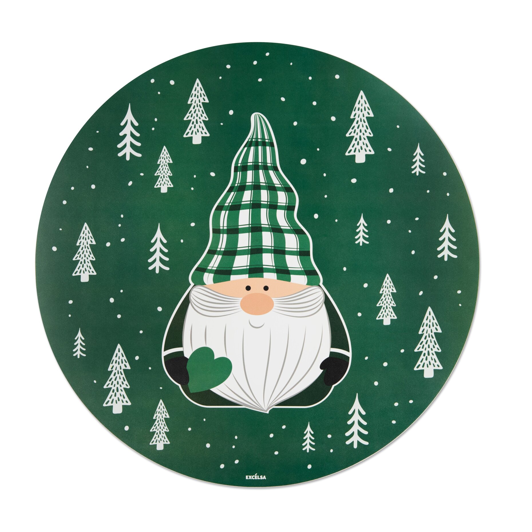 Set de 2 sets de table ronds Excelsa – Green Winter, Polypropylène vert