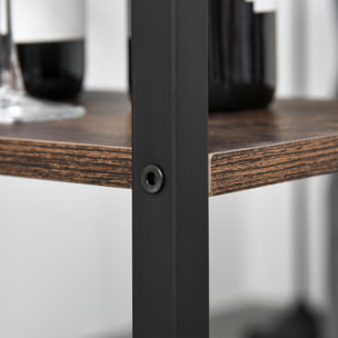 Set de Mesa de Bar y 2 Taburetes con Reposapiés Estantes Comedor Marrón Rústico