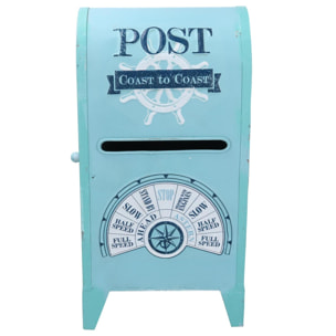 Cassetta posta in metallo mare azzurro cm18x13,5h35,5