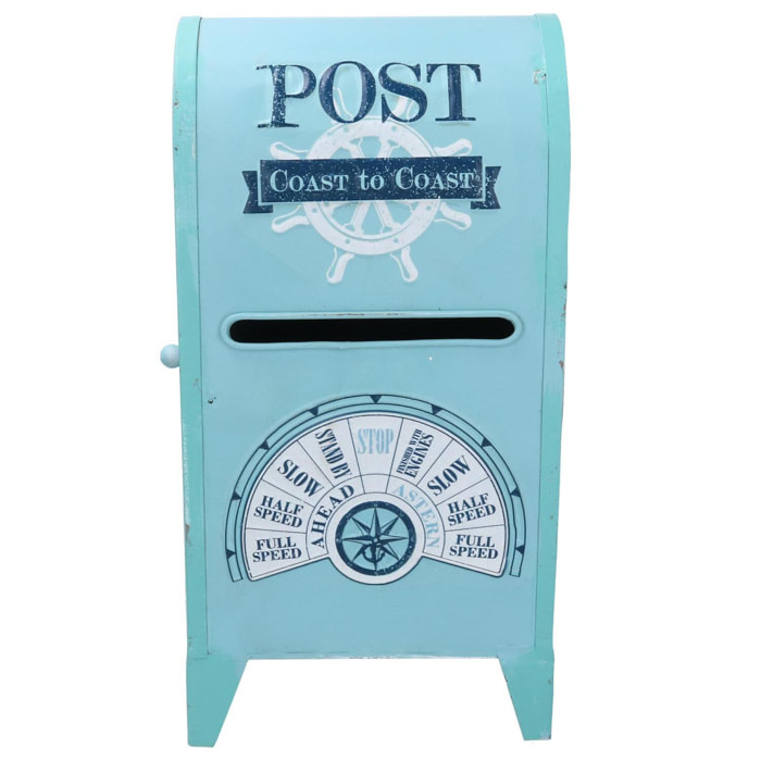 Cassetta posta in metallo mare azzurro cm18x13,5h35,5