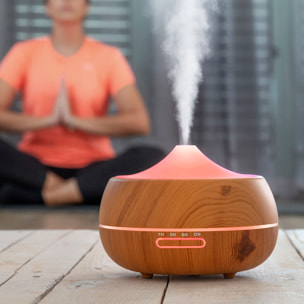 Humidificateur à Diffuseur d'Arômes avec LED Multicolore Wooden-Effect InnovaGoods