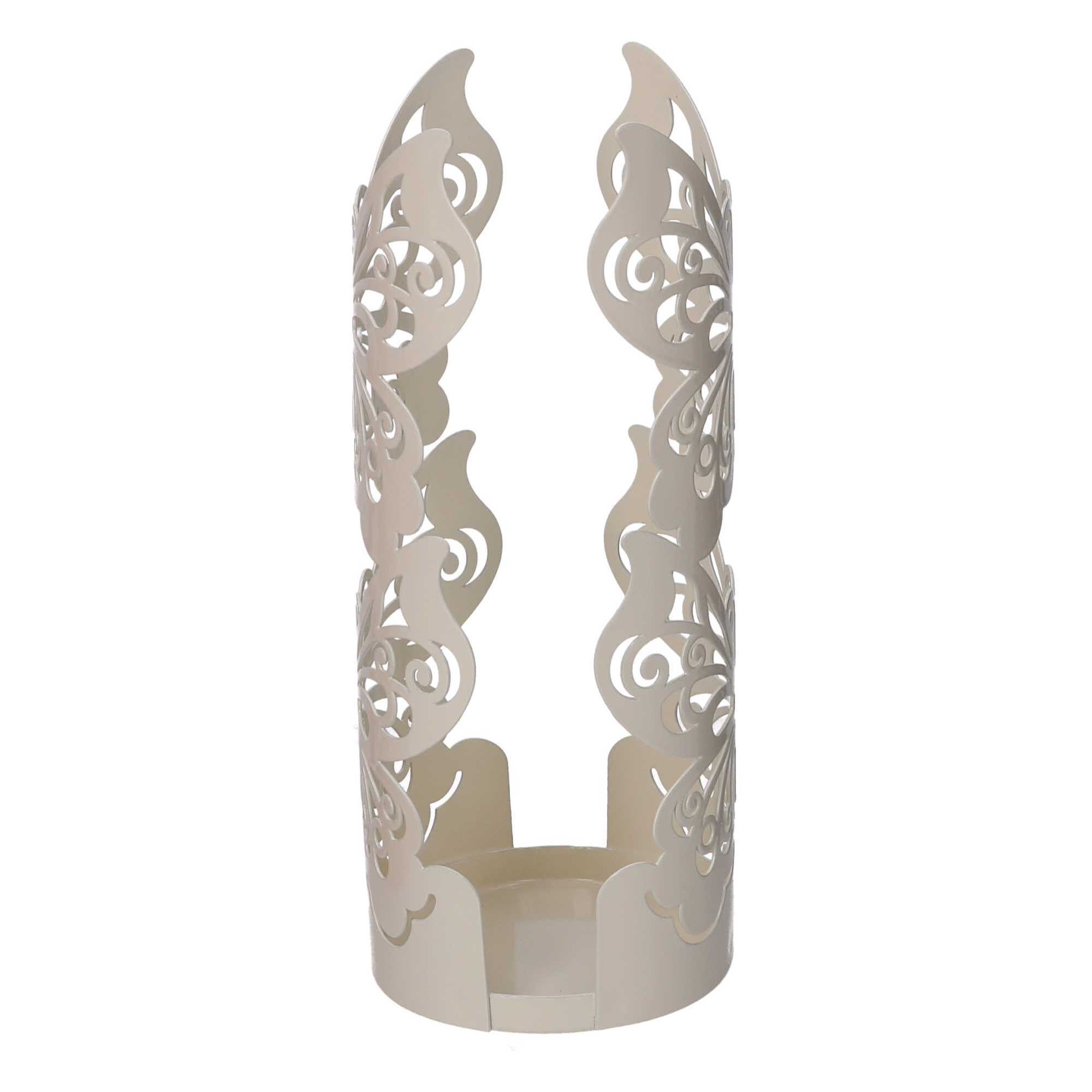 Portabicchiere in metallo farfalla crema tondo cm ø8h20