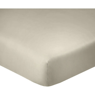 Drap Housse 140x190cm Bonnet 35cm 100% Coton 57fils Latte