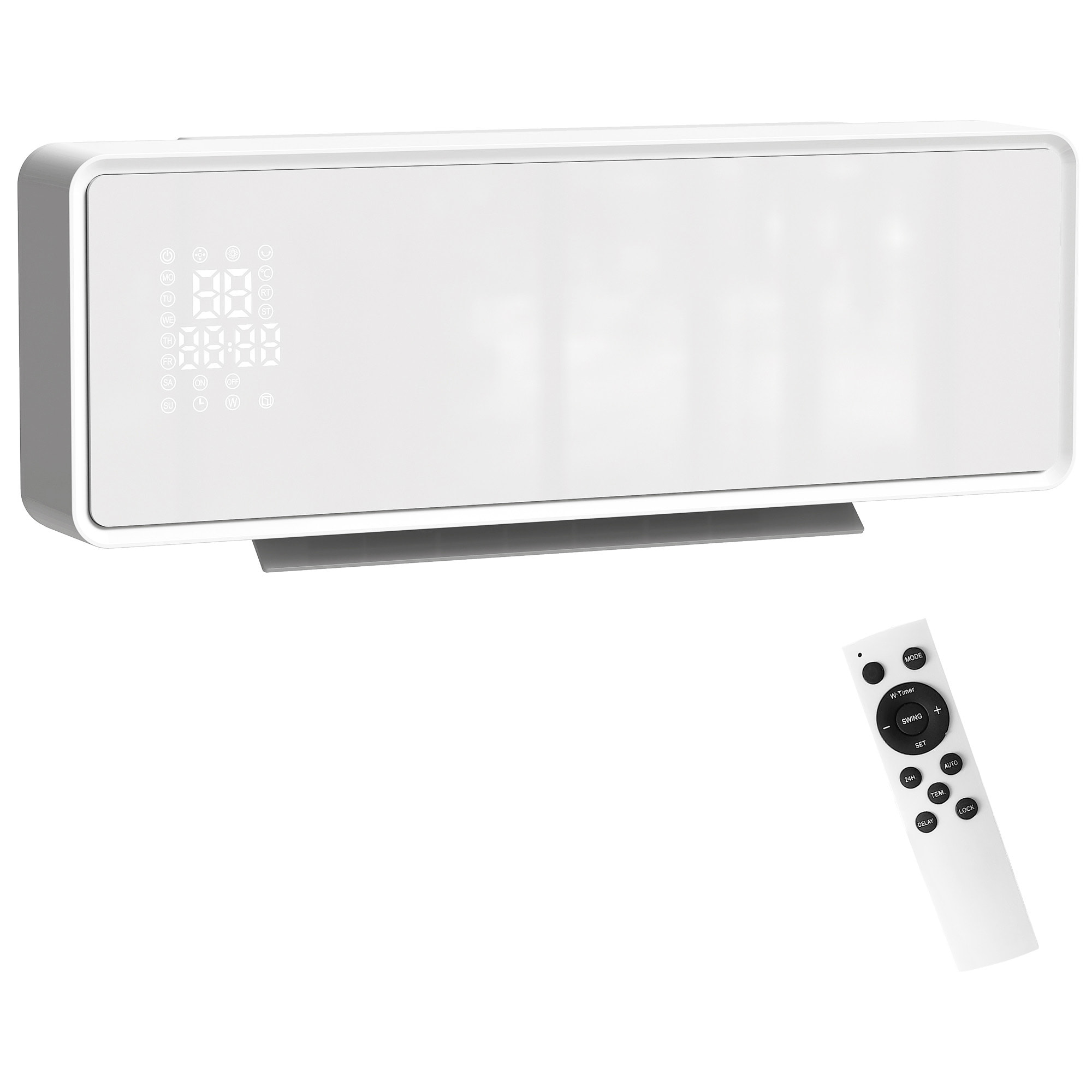 Chauffage soufflant mural 2000W chauffage céramique PTC radiateur réglable timer oscillant télécommande blanc
