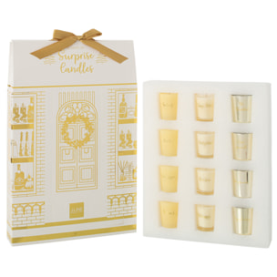J-Line bougie parfumée Surprise Window - noir/or - 12 bougies