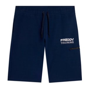 Shorts con stampa "TRAINING" e tasca zip