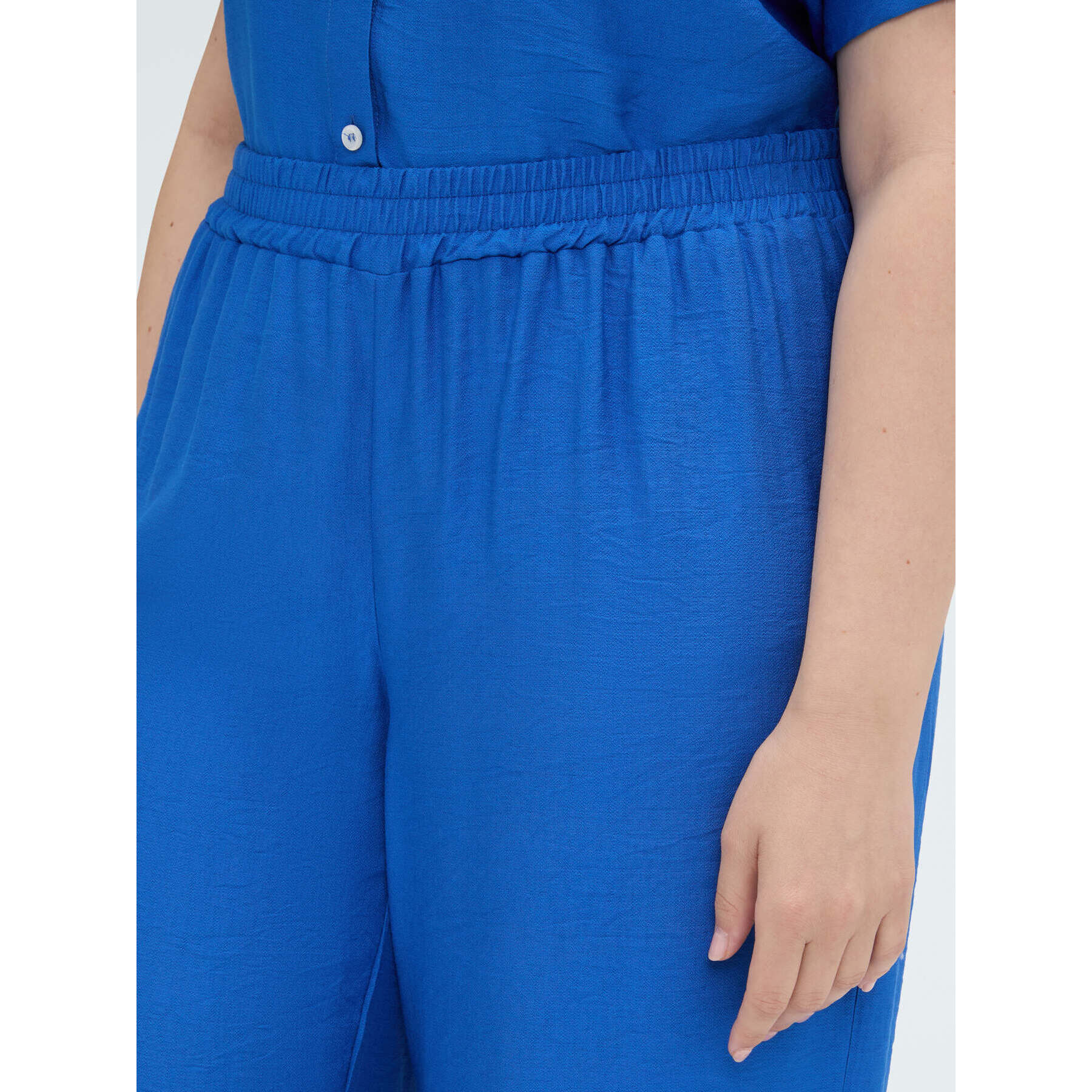 Fiorella Rubino - Pantalones cropped de viscosa - Azul aciano