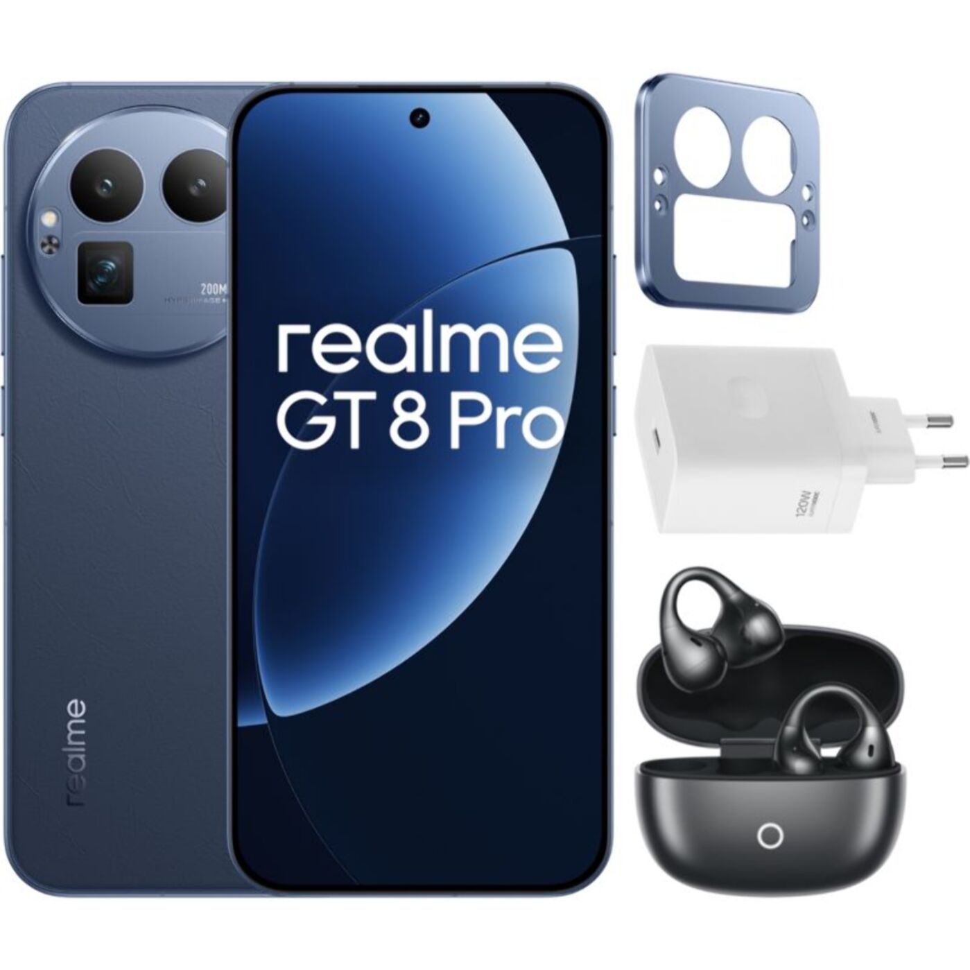 Smartphone REALME Pack GT8 Pro 512Go Bleu + Chargeur + Buds Clip