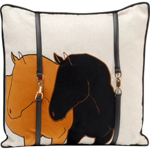 Coussin duo chevaux orange Kare Design