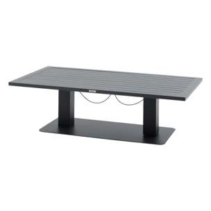 Table de jardin relevable rectangulaire "Salimia" graphite 150 x 80 x 69cm en aluminium