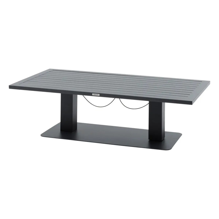 Table de jardin relevable rectangulaire "Salimia" graphite 150 x 80 x 69cm en aluminium
