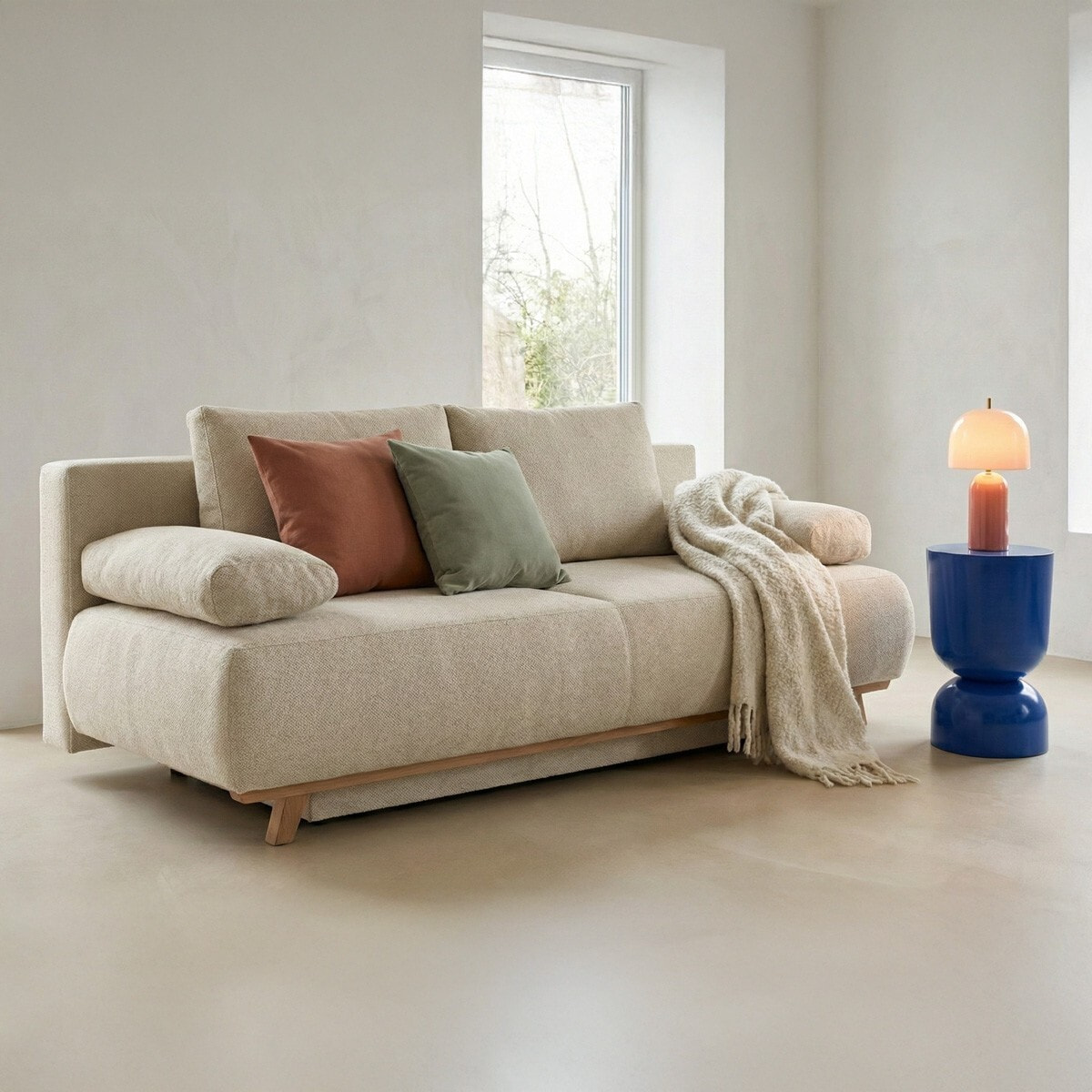 Canapé convertible 3 places en tissu chenille - LARIA