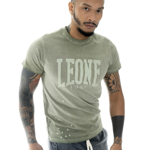 T-shirt a da uomo in cotone lavato Leone Old Wash