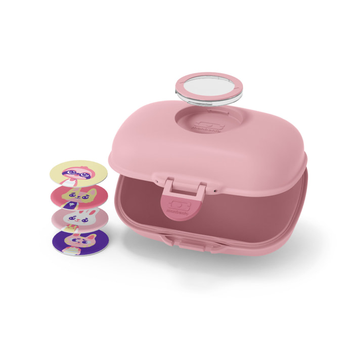 Set enfant rose : sac + boite à goûter + bouteille rose rose