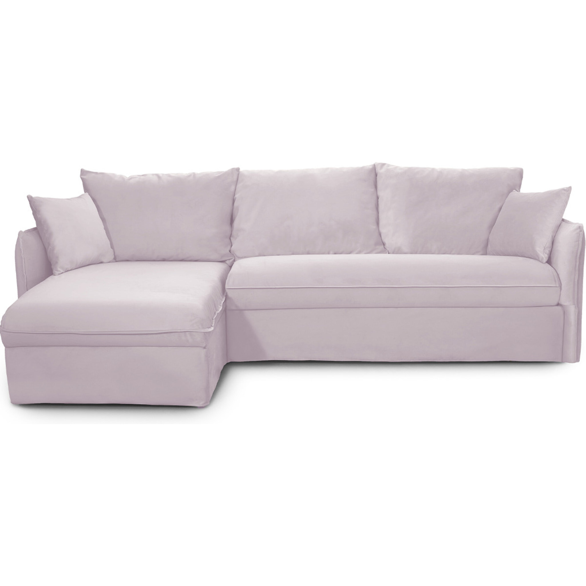 Canapé d'angle convertible express déhoussable 5 places en velours - GINA