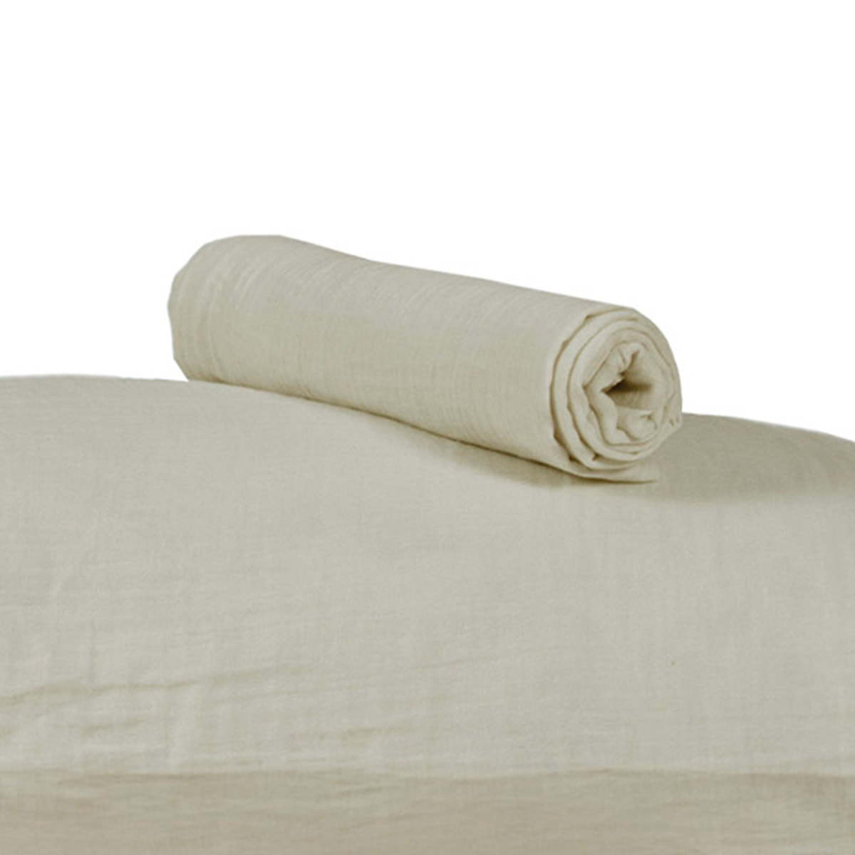 Lot 2 taies d'oreiller gaze de coton sable - LOUISE