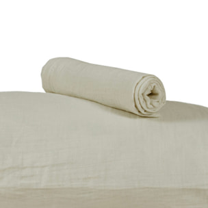 Lot 2 taies d'oreiller gaze de coton sable - LOUISE