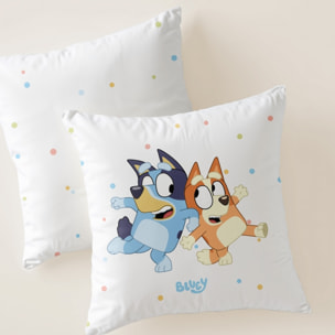 Funda cojin BLUEY con relleno 45x45 .