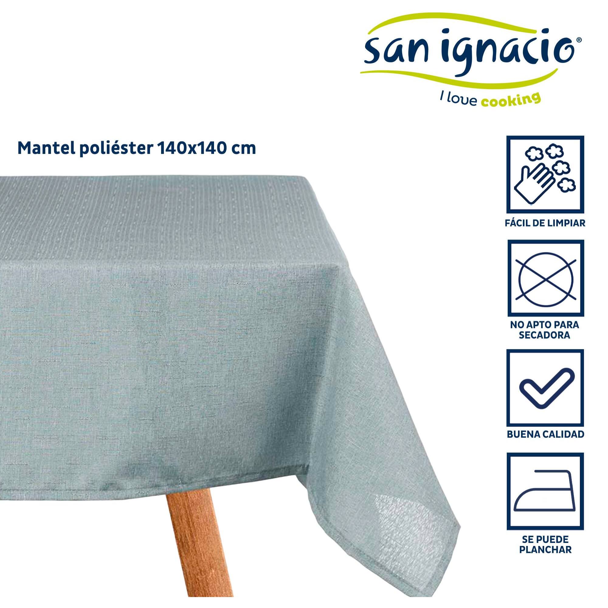 Mantel poliester 140x140cm azul palo colección KINVARA