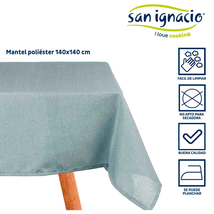 Mantel poliester 140x140cm azul palo colección KINVARA