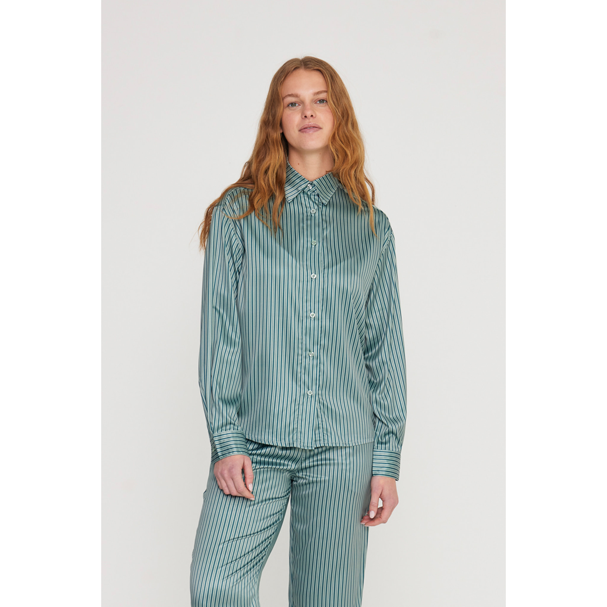 Pigiama donna lisette in raso con collo camicia Noidinotte