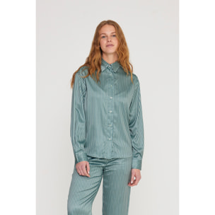 Pigiama donna lisette in raso con collo camicia Noidinotte