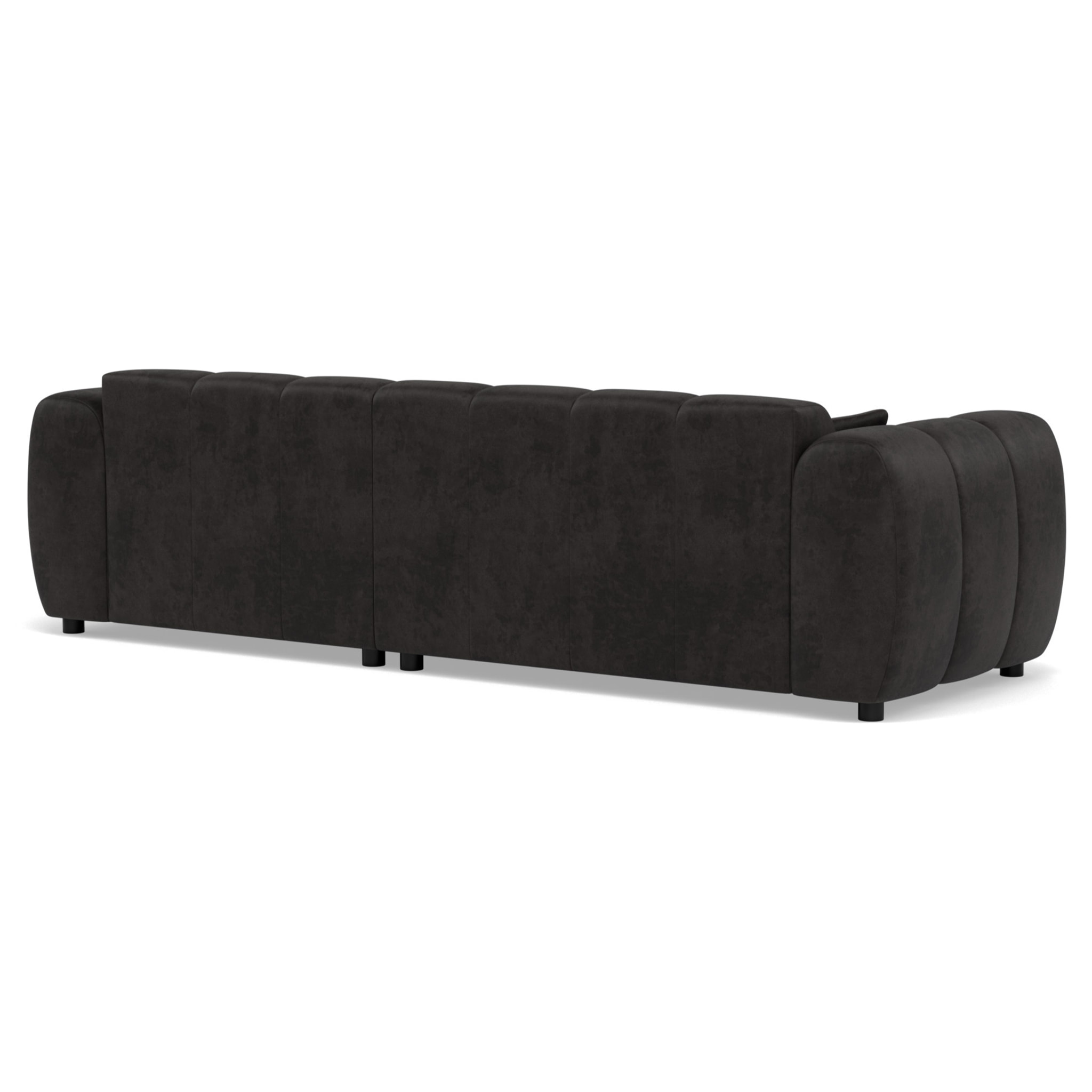 Curtis - canapé d'angle droit 4 places en simili - Noir